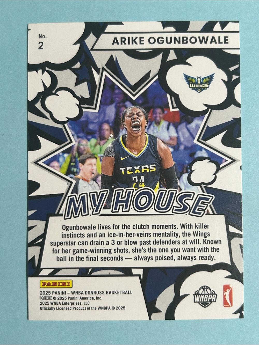 Arike Ogunbowale, Dallas Wings 2025 Panini WNBA My House Press Proof Blue #2 - Picture 2 of 2